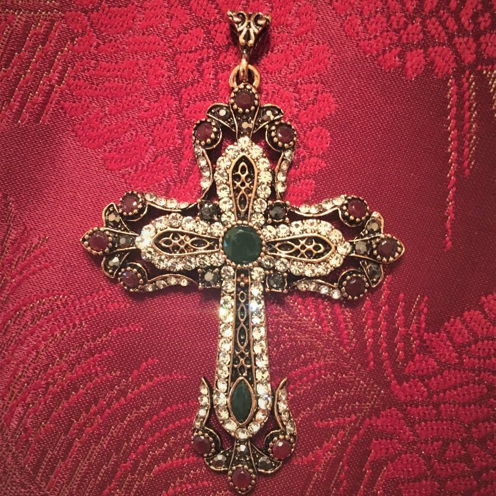 Art-Nouveau-era-inspired bejeweled cross